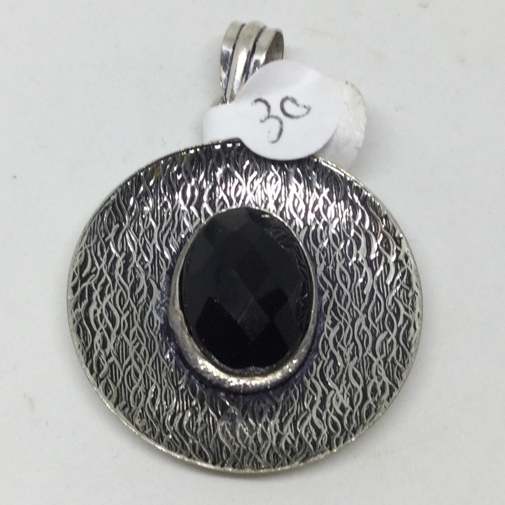 Black Onyx Silver Pendant